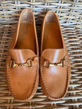 Mercanti Fiorentini Italian Leather Horsebit Loafers Tan Women's Size 9